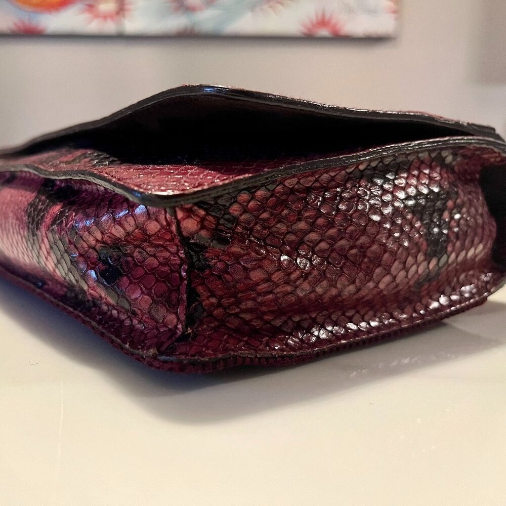 MIU MIU Python Snakeskin Mini Shoulder Bag Burgundy - Picture 10 of 16